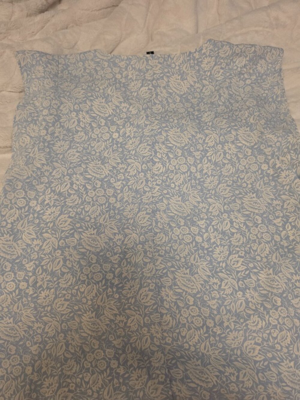 Blue and White Floral Blouse